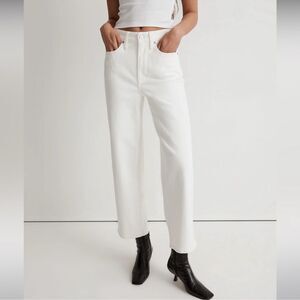 Madewell NWT White Perfect Vintage Wide Leg Crop Jeans Size 33 High Rise